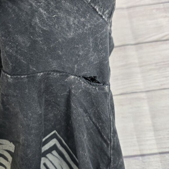 Harley Davidson Eagle Women Tee Black Oconomowoc Wisconsin Stone Wash Sz S Flaw - Picture 10 of 10